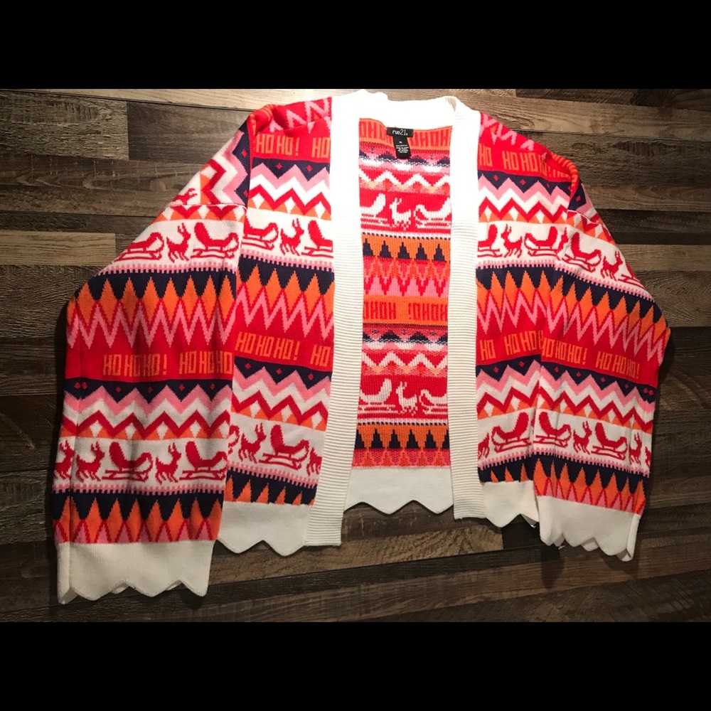 Rue 21 women’s Christmas Cardigan Sweater. XL